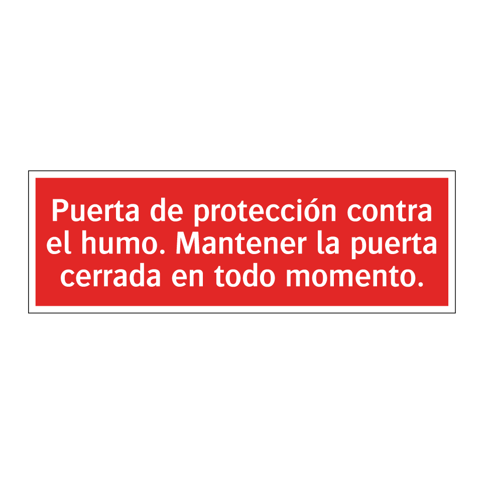 Puerta de protección contra el humo. Mantener la puerta cerrada en todo momento.