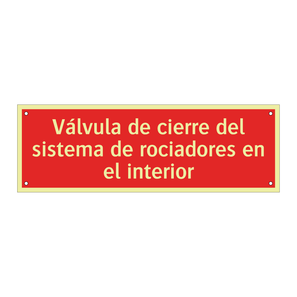Válvula de cierre del sistema de rociadores en el interior