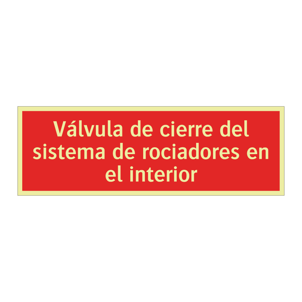 Válvula de cierre del sistema de rociadores en el interior