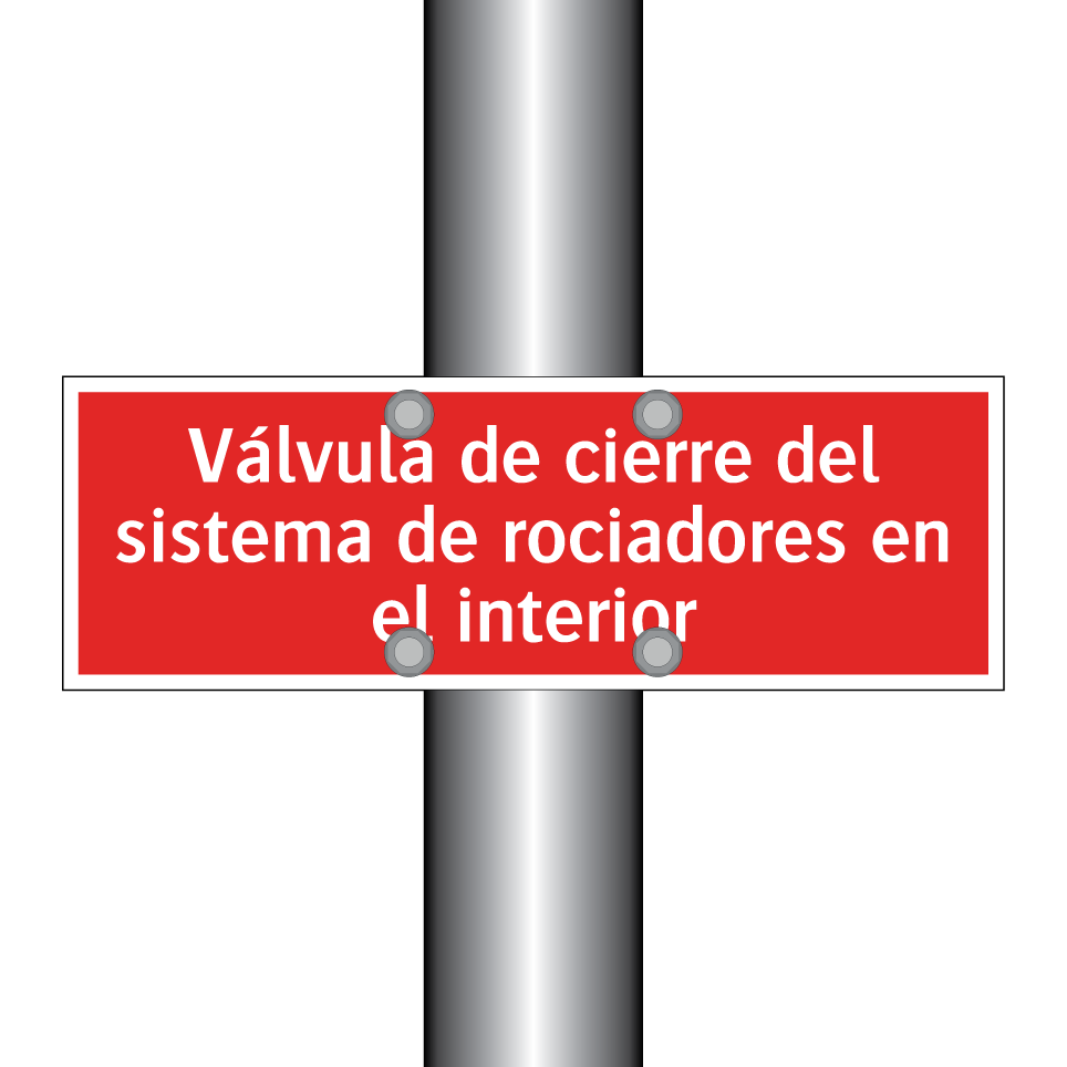 Válvula de cierre del sistema de rociadores en el interior