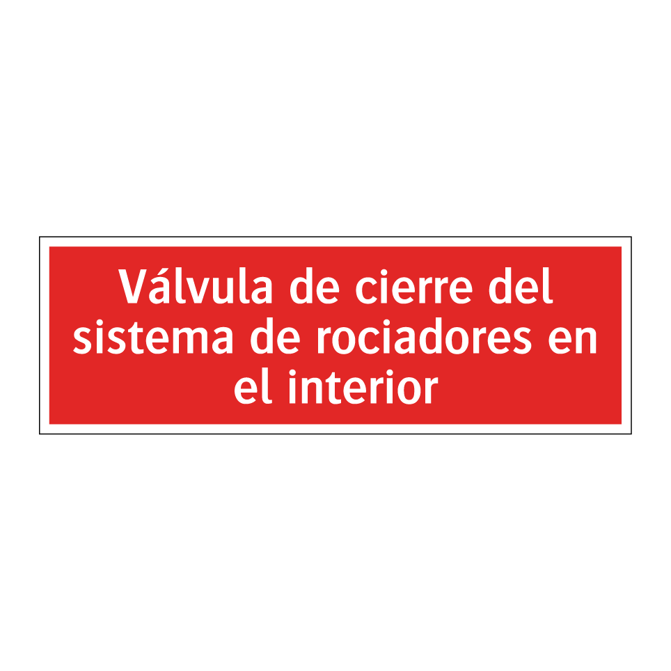 Válvula de cierre del sistema de rociadores en el interior