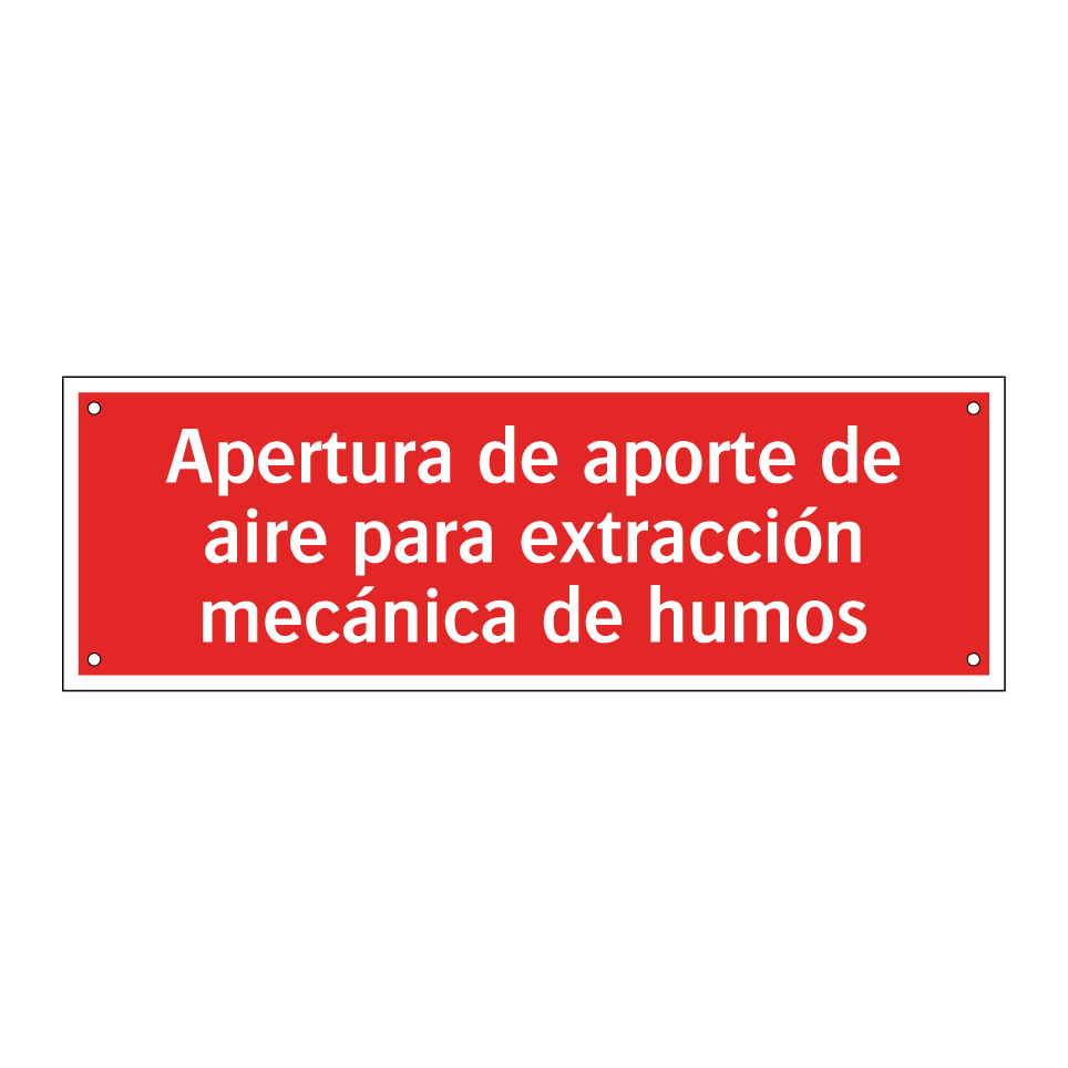 Apertura de aporte de aire para extracción mecánica de humos