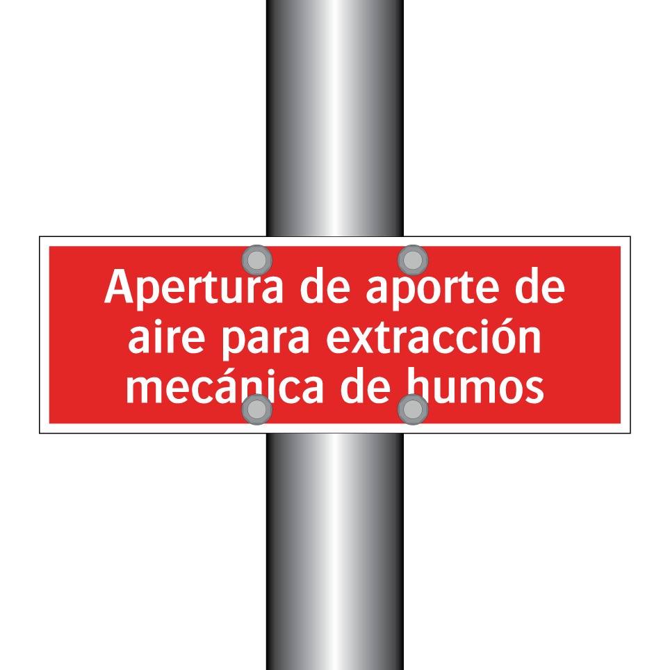 Apertura de aporte de aire para extracción mecánica de humos