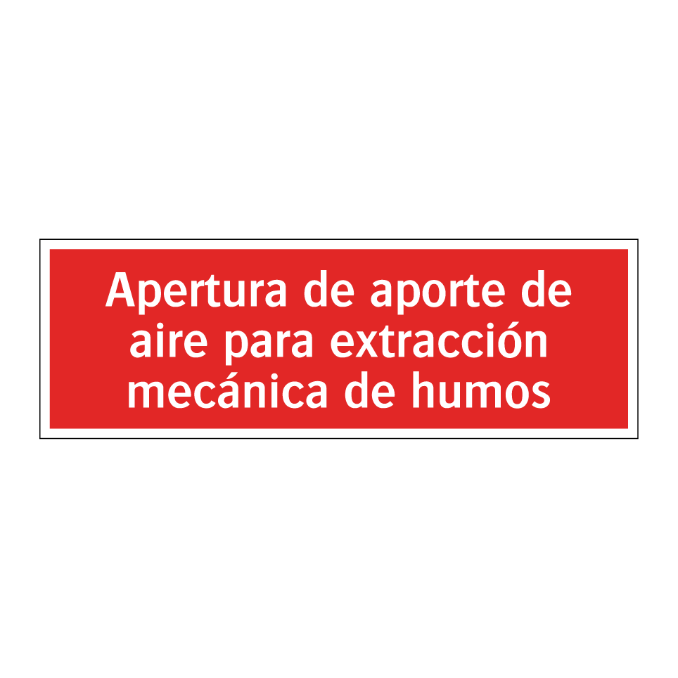 Apertura de aporte de aire para extracción mecánica de humos