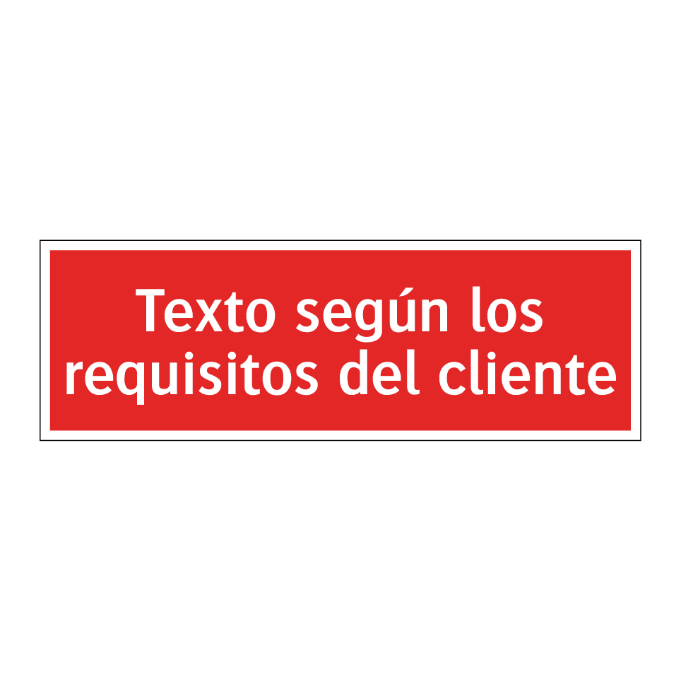 Texto según los requisitos del cliente