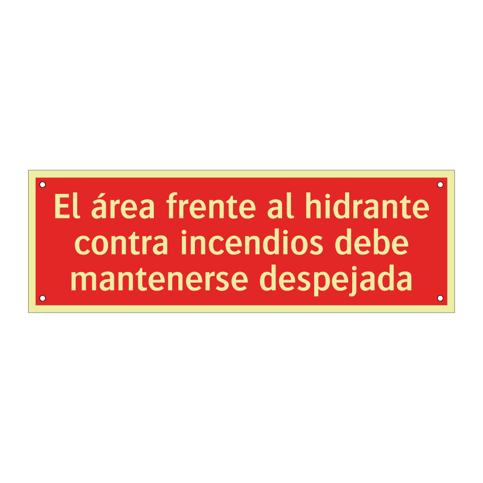 El área frente al hidrante contra incendios debe mantenerse despejada