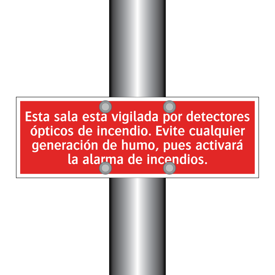 Esta sala está vigilada por detectores ópticos de incendio. Evite cualquier generación de humo, pues activará la alarma de incendios.