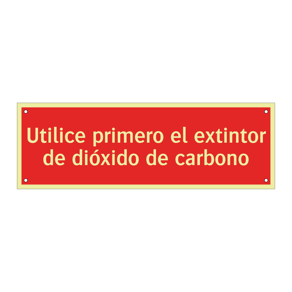 Utilice primero el extintor de dióxido de carbono