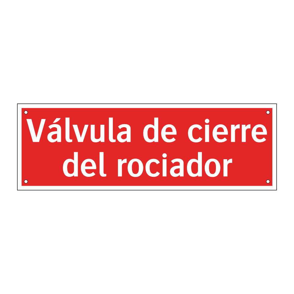 Válvula de cierre del rociador