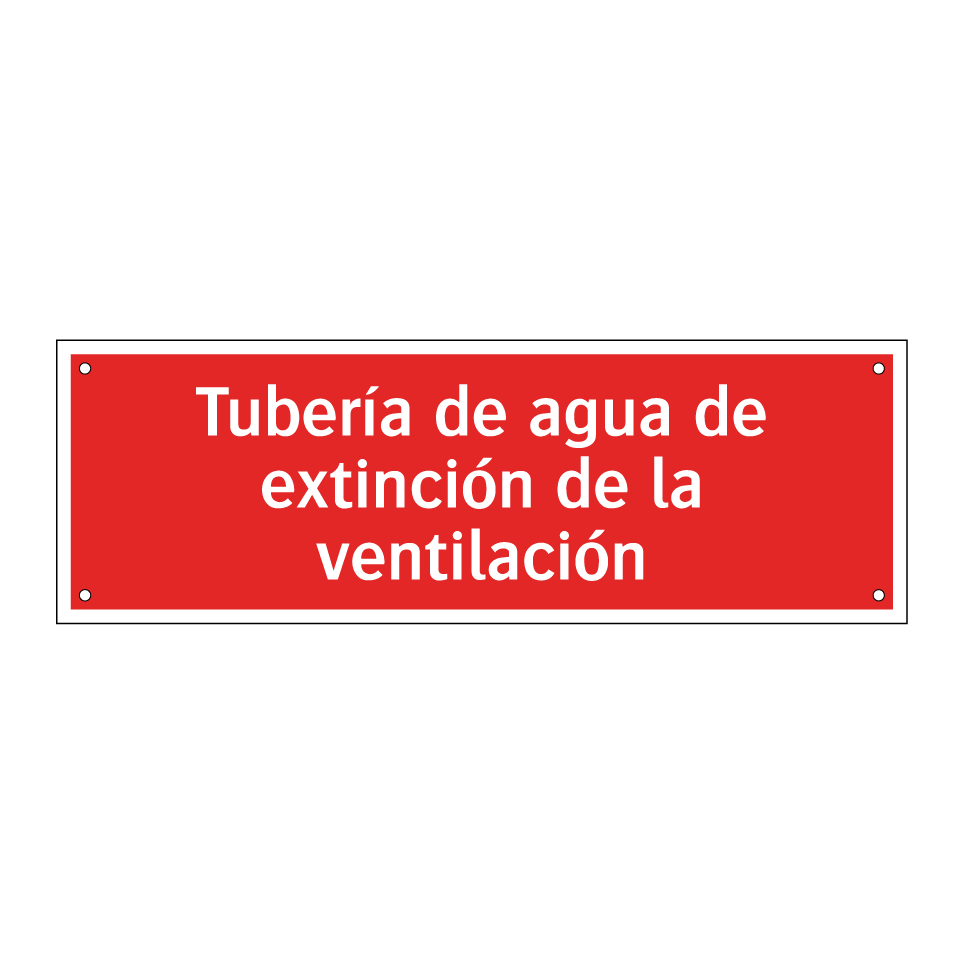 Tubería de agua de extinción de la ventilación