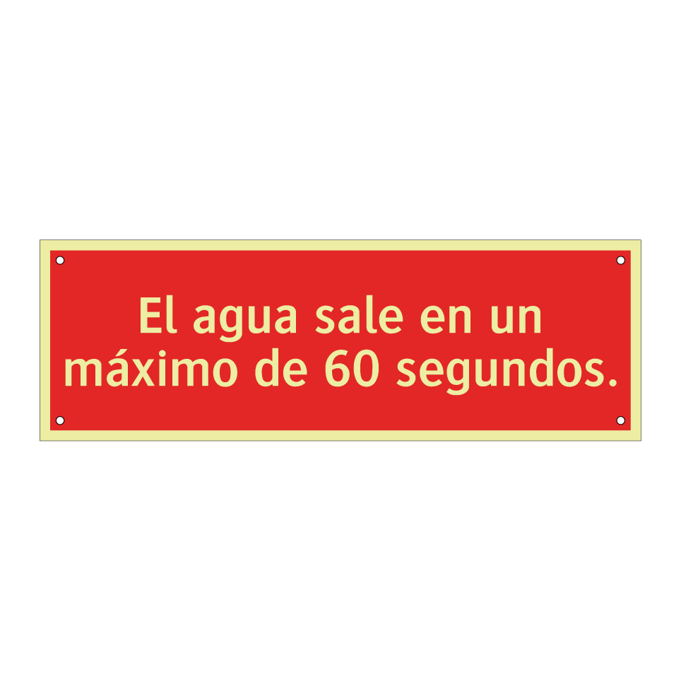 El agua sale en un máximo de 60 segundos.