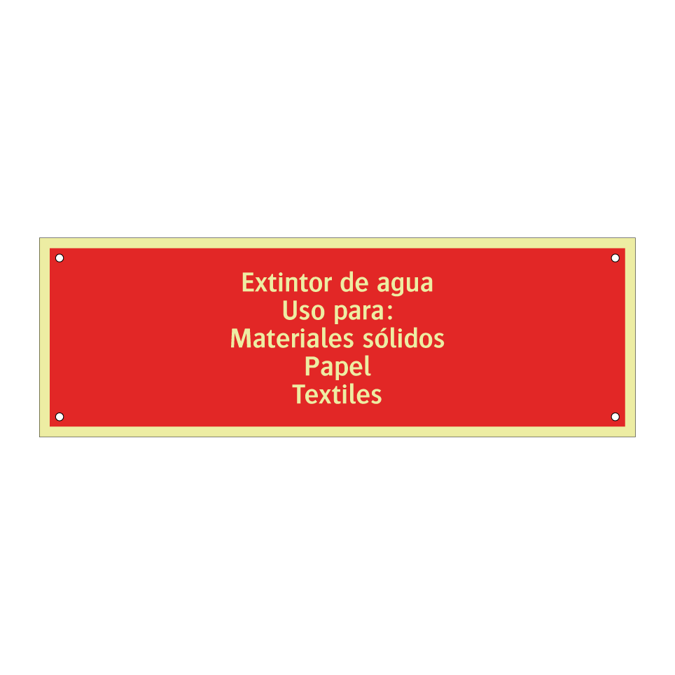 Extintor de agua Uso para: Materiales sólidos Papel Textiles