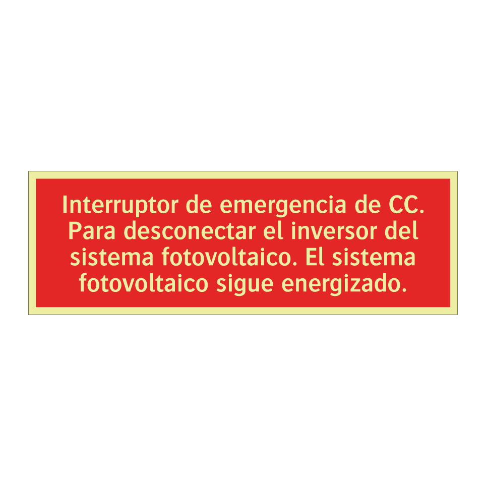 Interruptor de emergencia de CC. Para desconectar el inversor del sistema fotovoltaico. El sistema fotovoltaico sigue energizado.