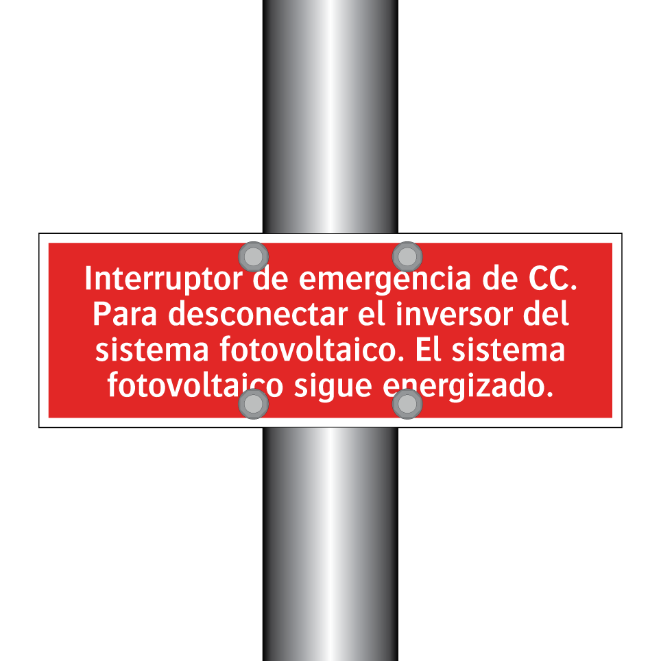 Interruptor de emergencia de CC. Para desconectar el inversor del sistema fotovoltaico. El sistema fotovoltaico sigue energizado.