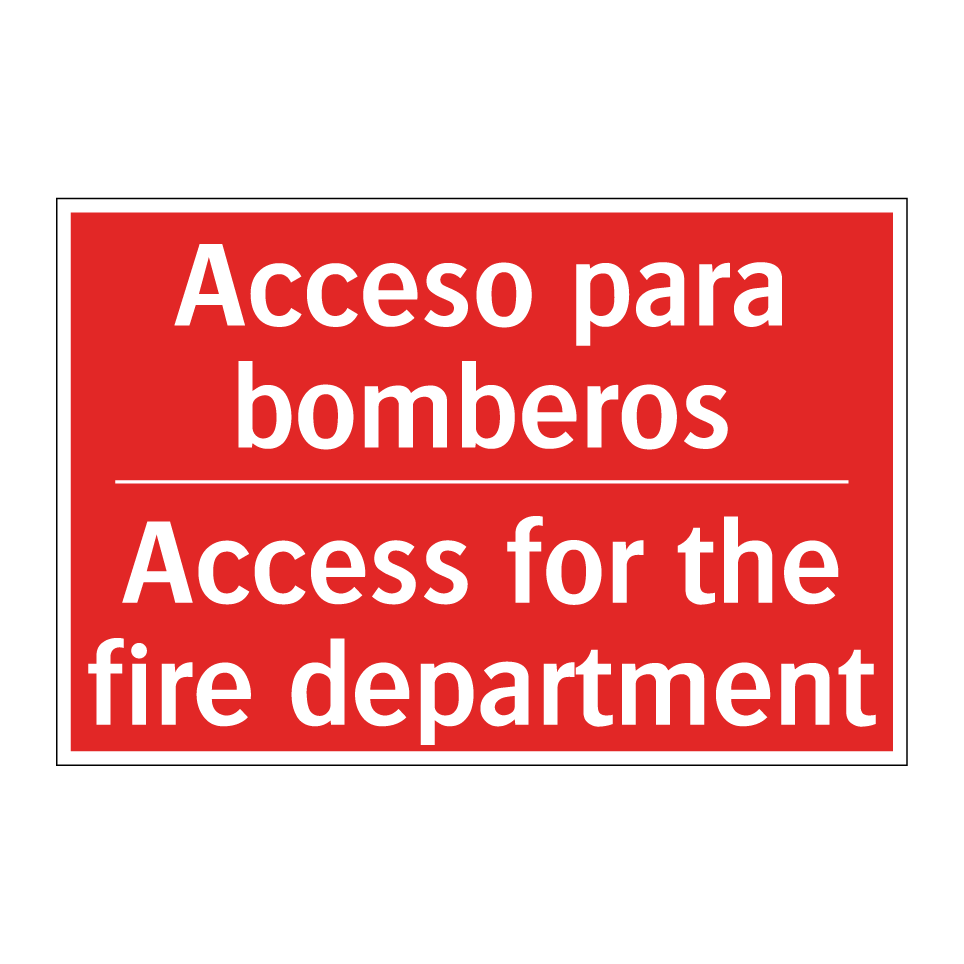 Acceso para bomberos - Access for the fire department