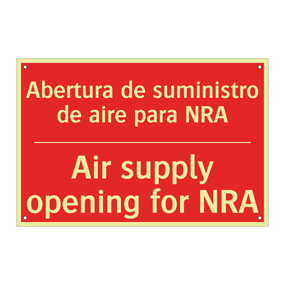 Abertura de suministro de /.../ - Air supply opening for NRA