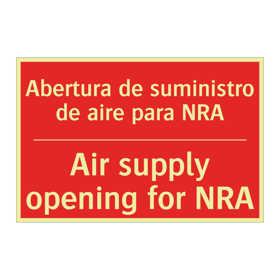 Abertura de suministro de /.../ - Air supply opening for NRA