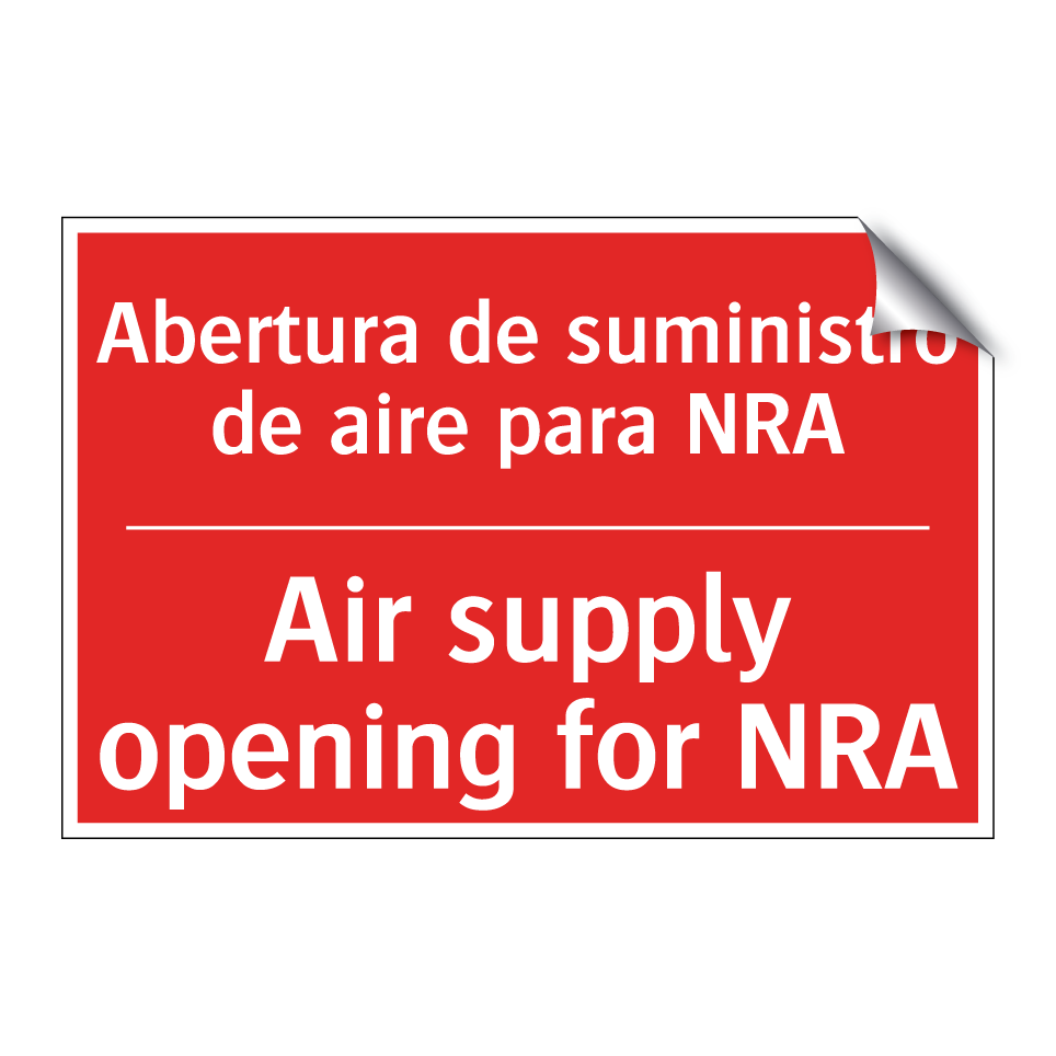 Abertura de suministro de /.../ - Air supply opening for NRA