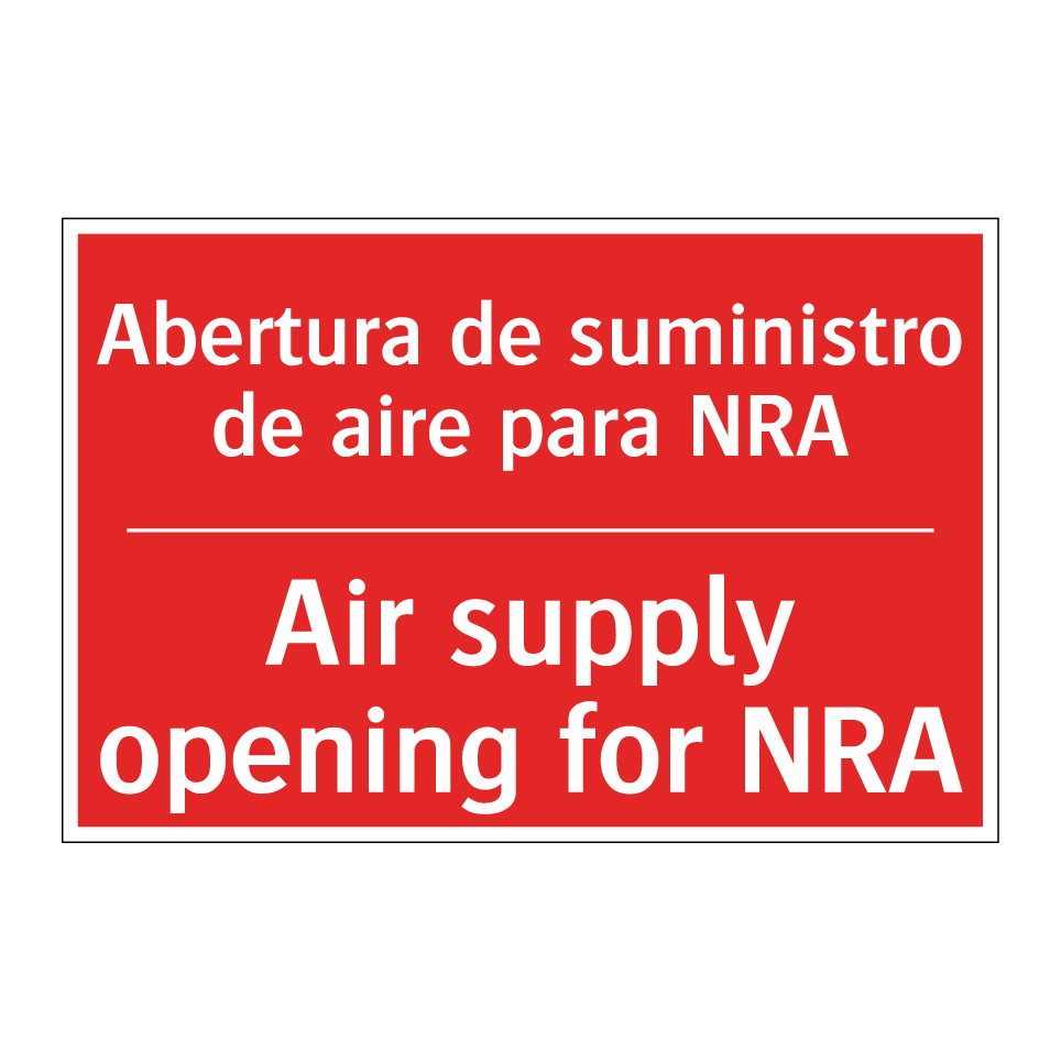 Abertura de suministro de /.../ - Air supply opening for NRA