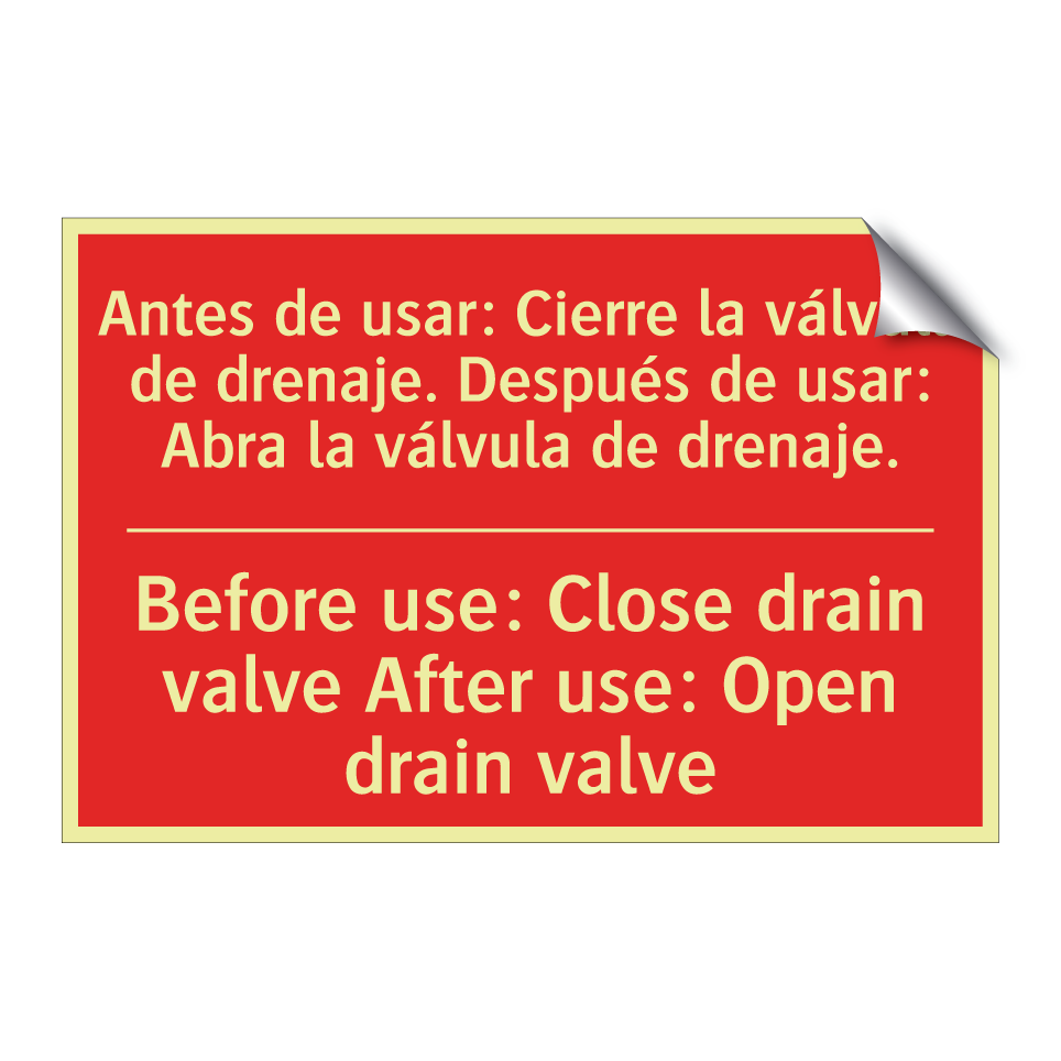 Antes de usar: Cierre la /.../ - Before use: Close drain valve /.../