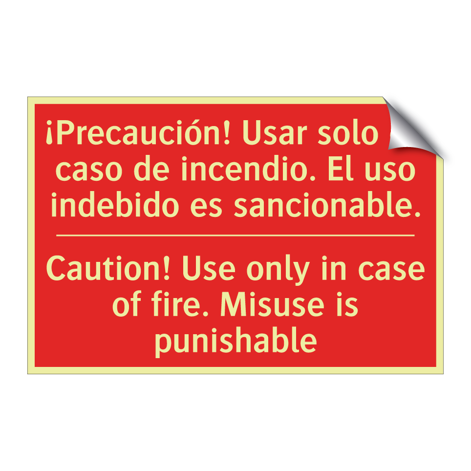 ¡Precaución! Usar solo en /.../ - Caution! Use only in case of /.../