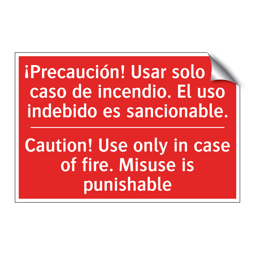 ¡Precaución! Usar solo en /.../ - Caution! Use only in case of /.../