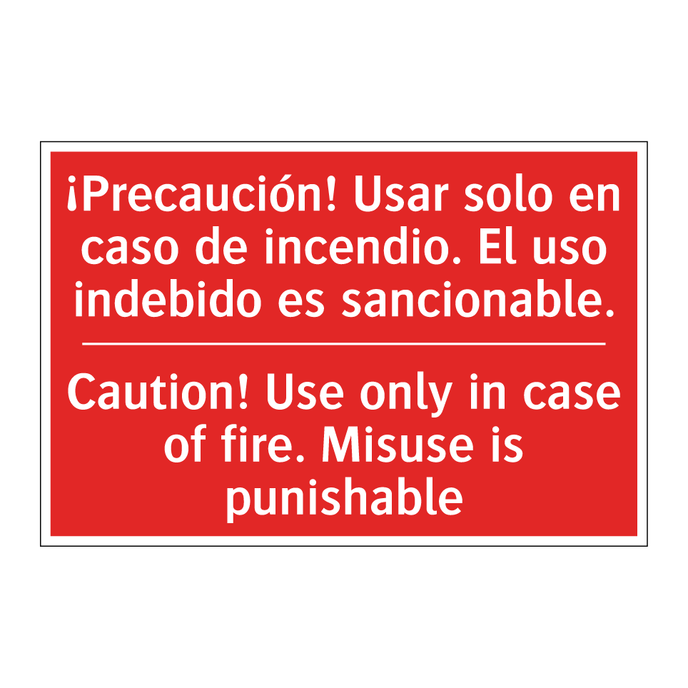 ¡Precaución! Usar solo en /.../ - Caution! Use only in case of /.../