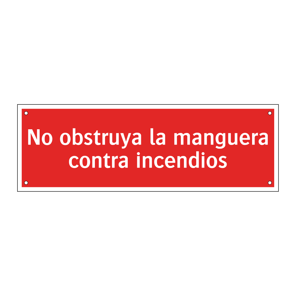 No obstruya la manguera contra incendios