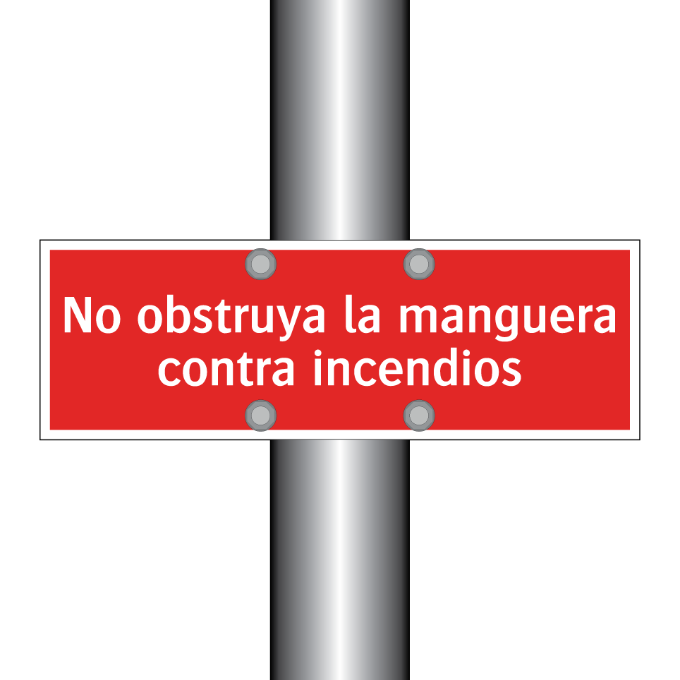 No obstruya la manguera contra incendios