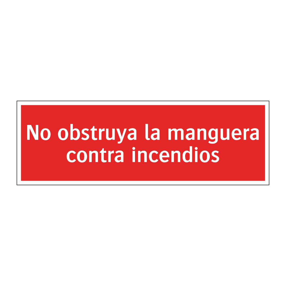 No obstruya la manguera contra incendios