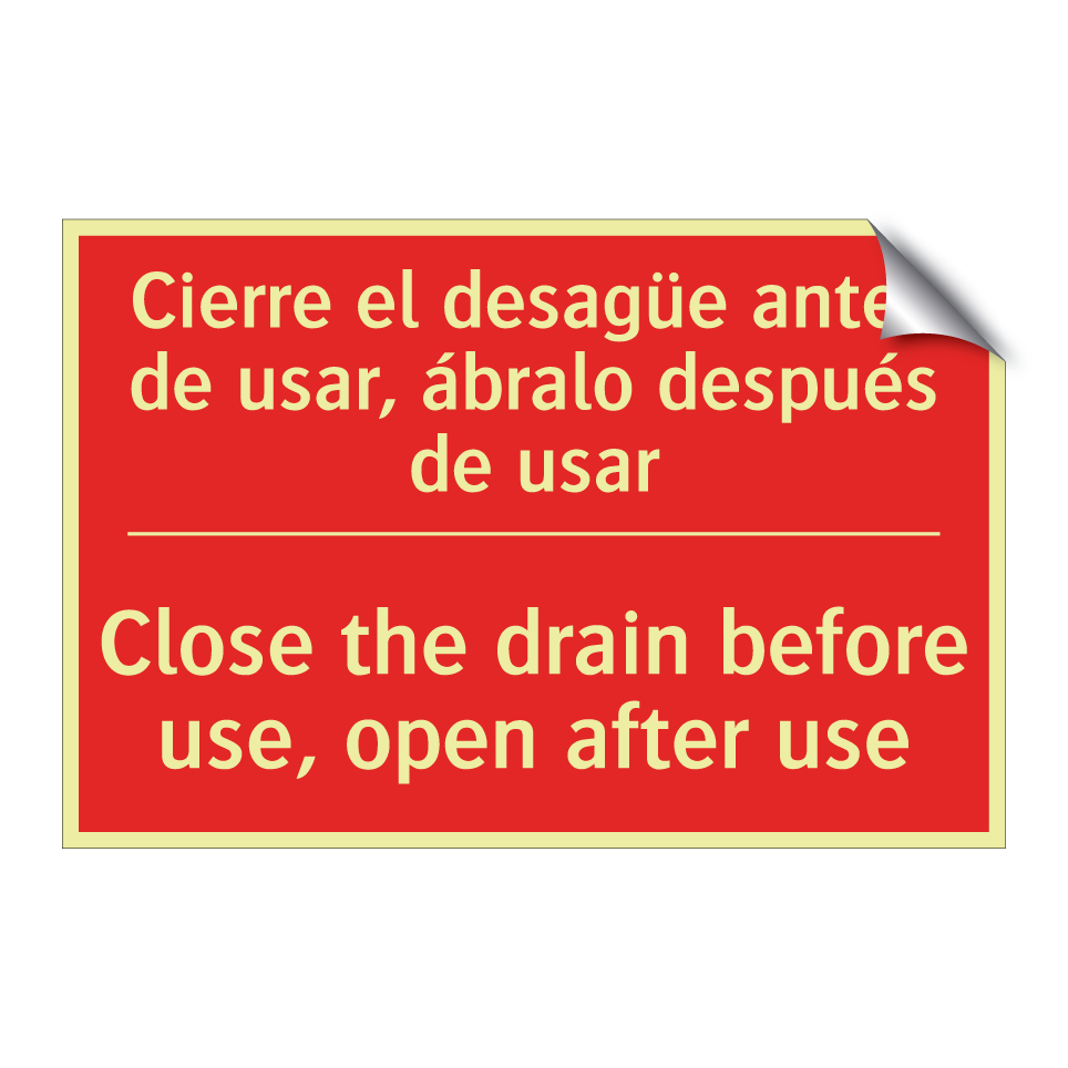 Cierre el desagüe antes de /.../ - Close the drain before use, /.../
