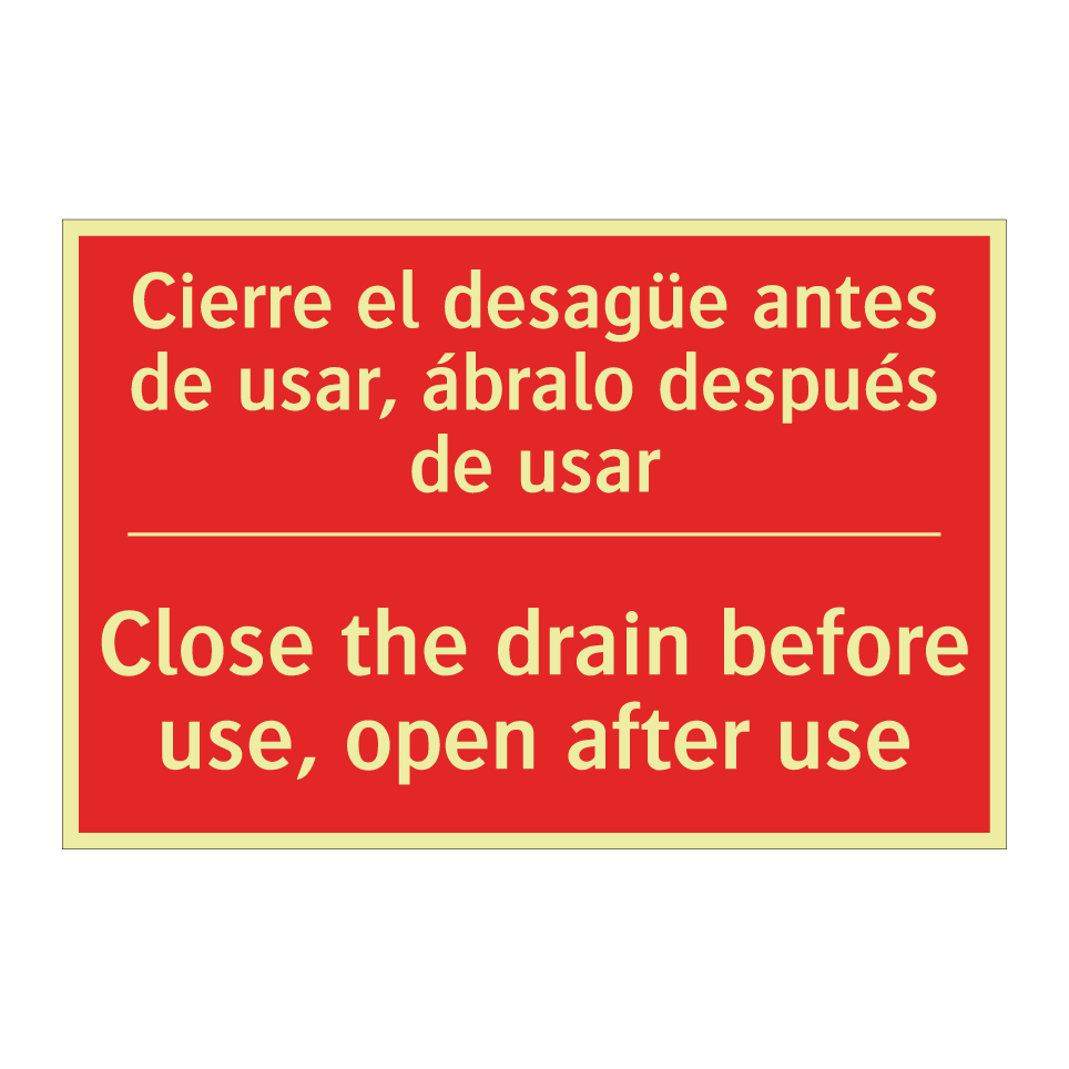 Cierre el desagüe antes de /.../ - Close the drain before use, /.../