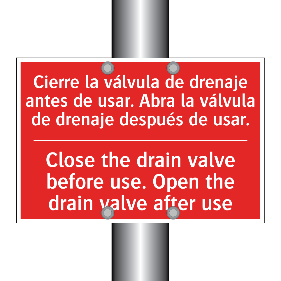 Cierre la válvula de drenaje /.../ - Close the drain valve before /.../