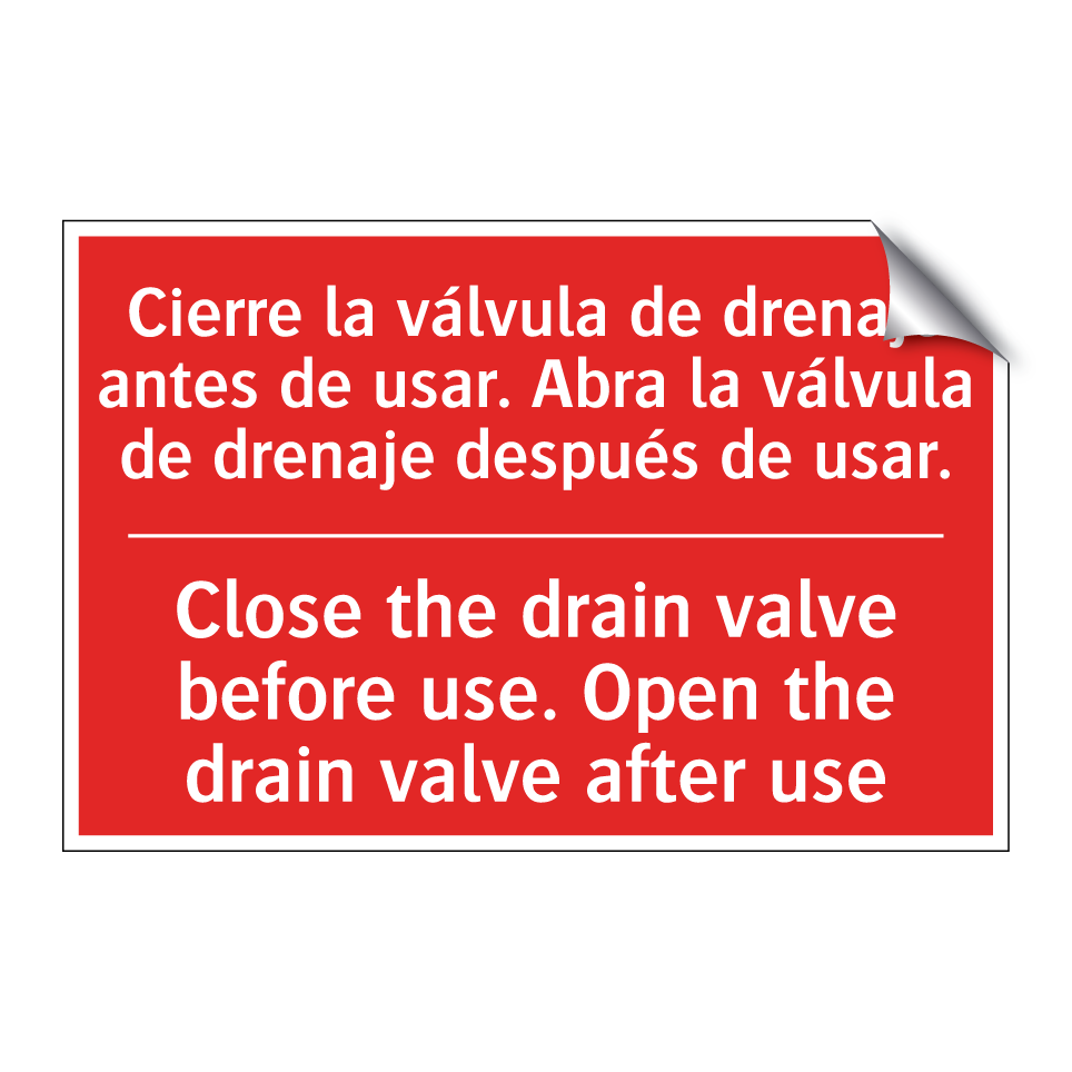 Cierre la válvula de drenaje /.../ - Close the drain valve before /.../