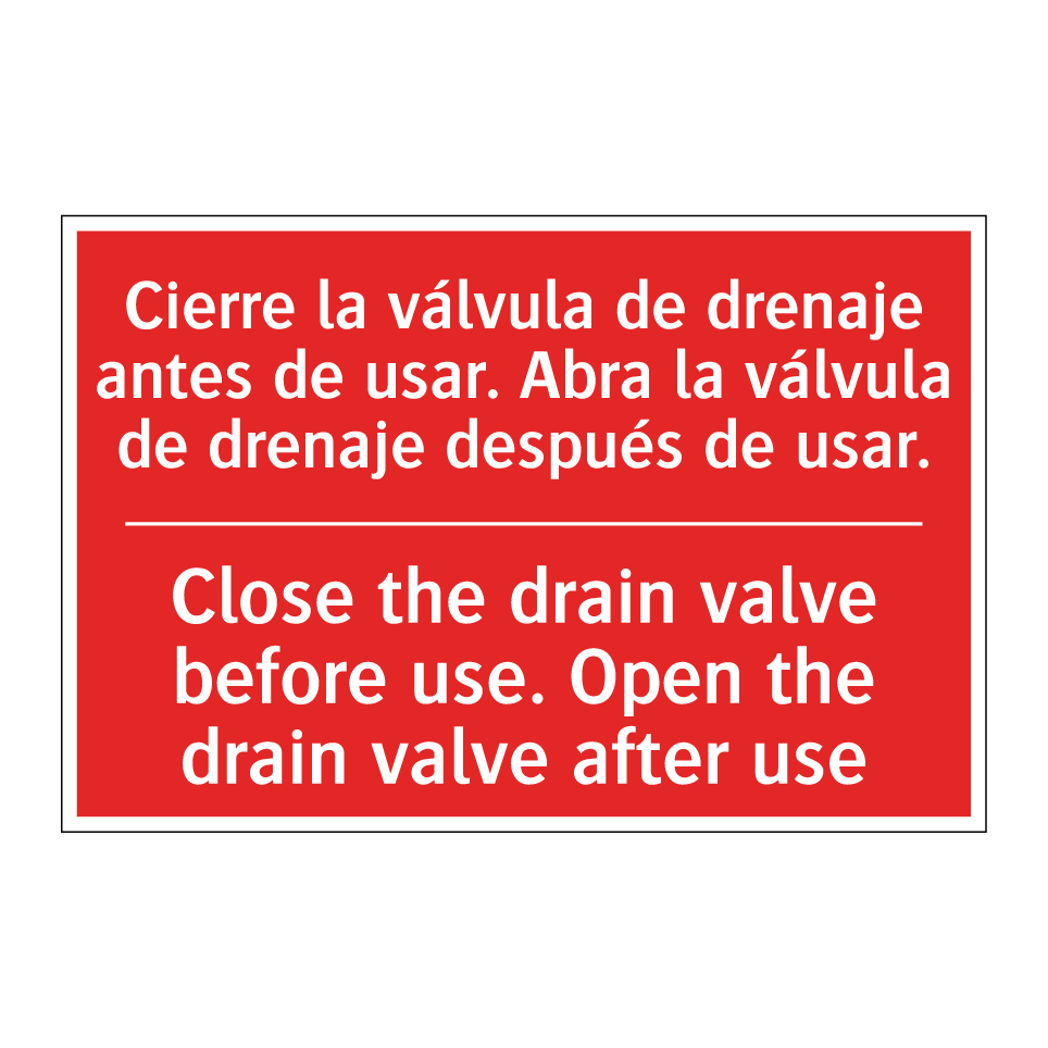 Cierre la válvula de drenaje /.../ - Close the drain valve before /.../