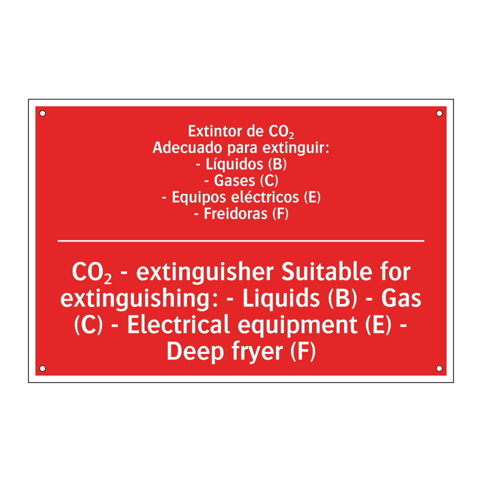 Extintor de CO₂ /.../ - CO₂ - extinguisher Suitable /.../