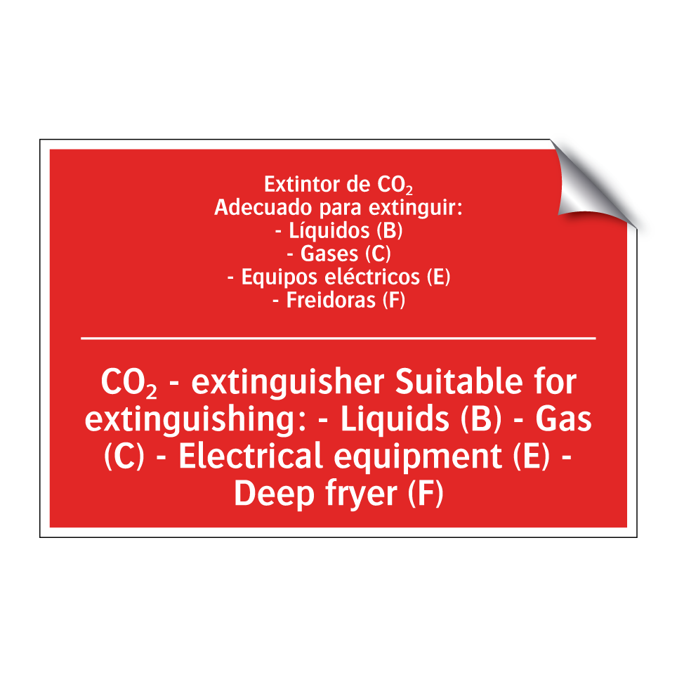 Extintor de CO₂ /.../ - CO₂ - extinguisher Suitable /.../