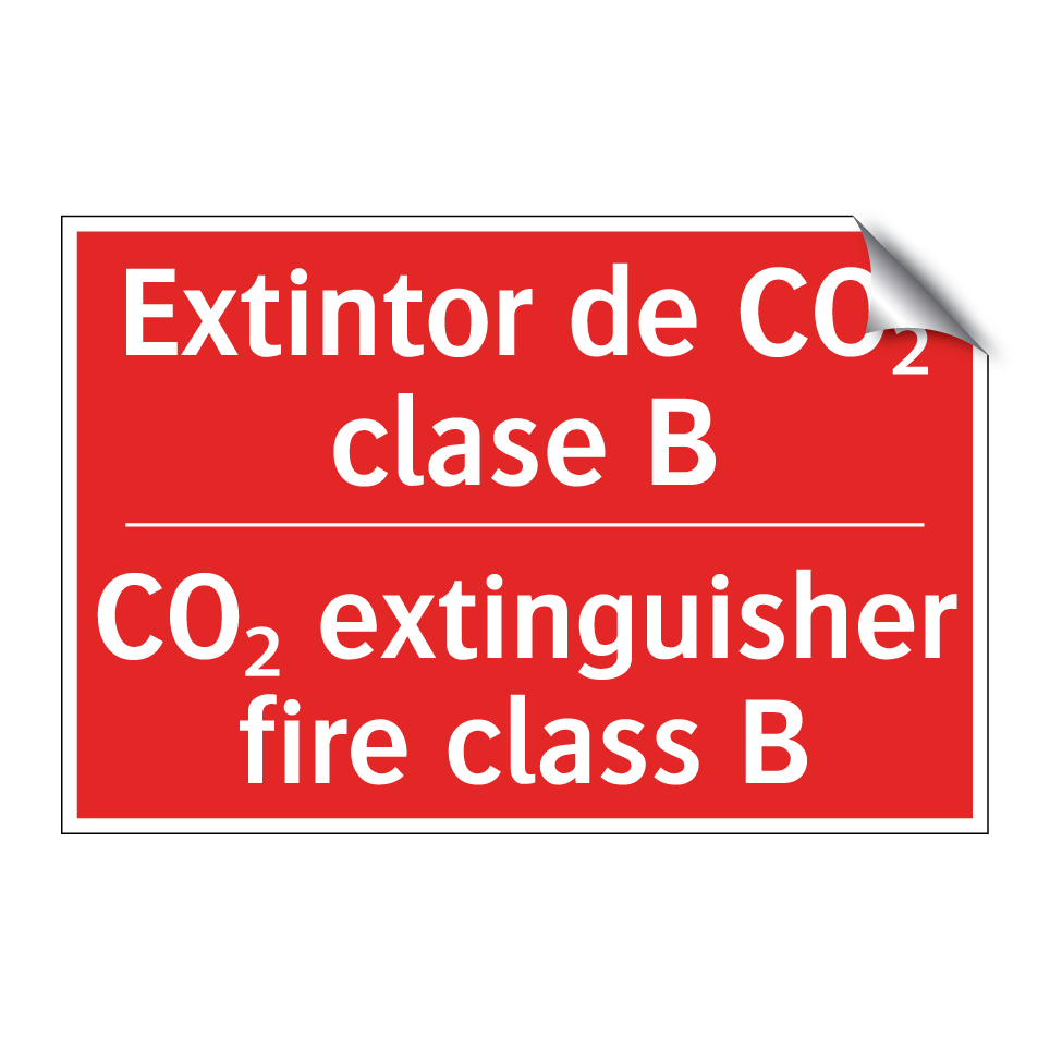 Extintor de CO₂ clase B - CO₂ extinguisher fire class B