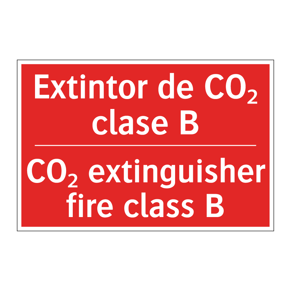 Extintor de CO₂ clase B - CO₂ extinguisher fire class B