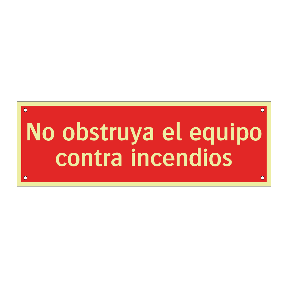 No obstruya el equipo contra incendios