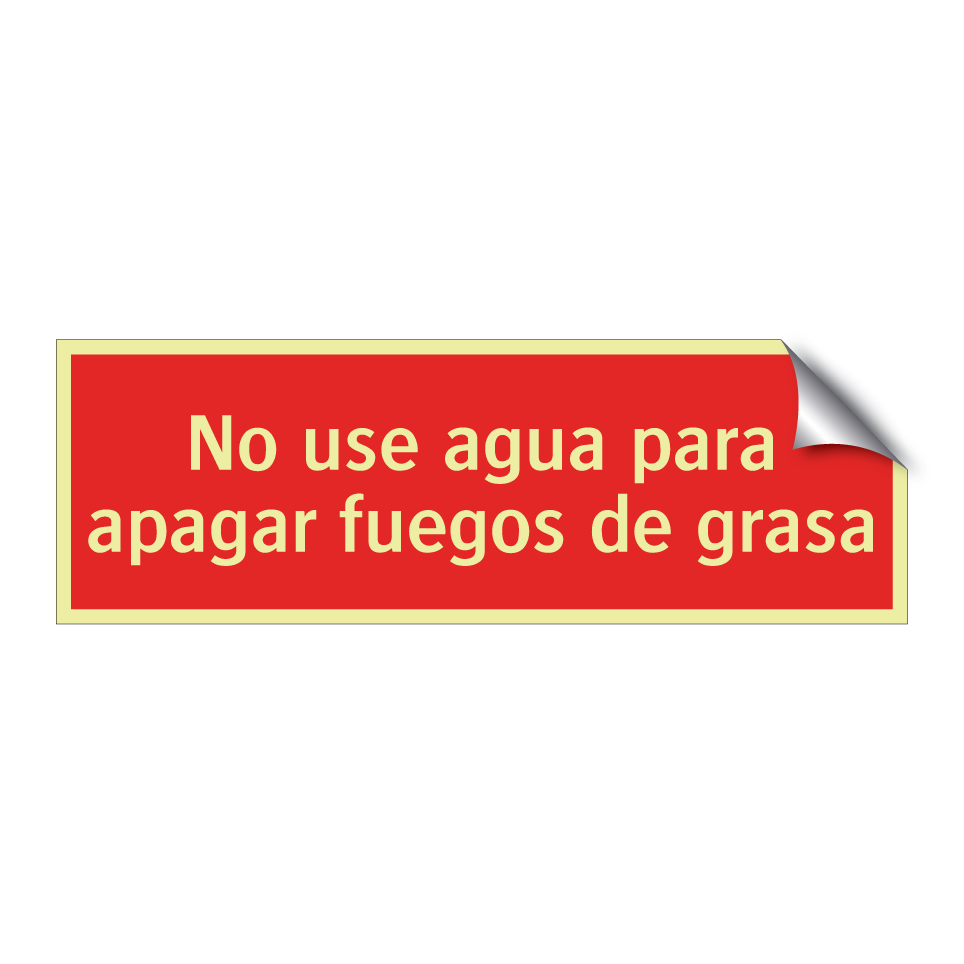 No use agua para apagar fuegos de grasa