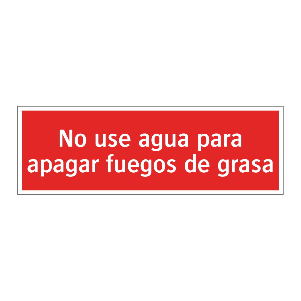 No use agua para apagar fuegos de grasa