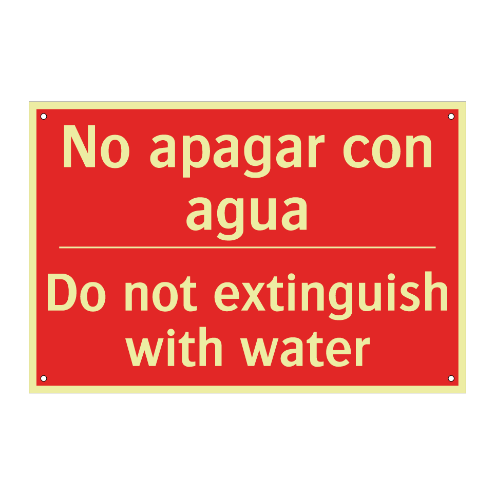 No apagar con agua - Do not extinguish with water