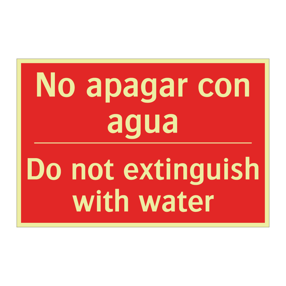 No apagar con agua - Do not extinguish with water