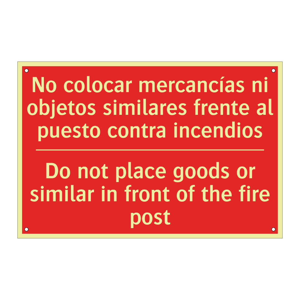 No colocar mercancías ni /.../ - Do not place goods or similar /.../