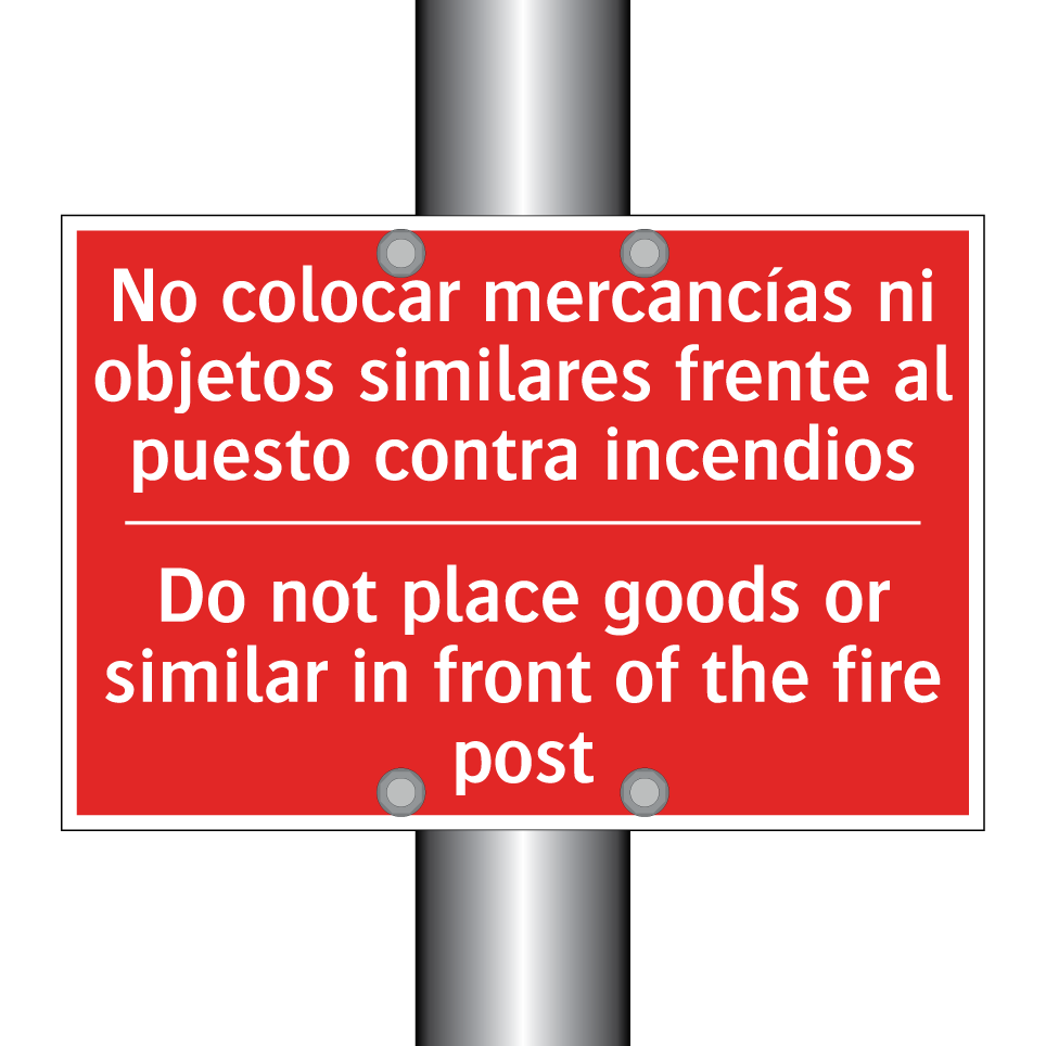 No colocar mercancías ni /.../ - Do not place goods or similar /.../