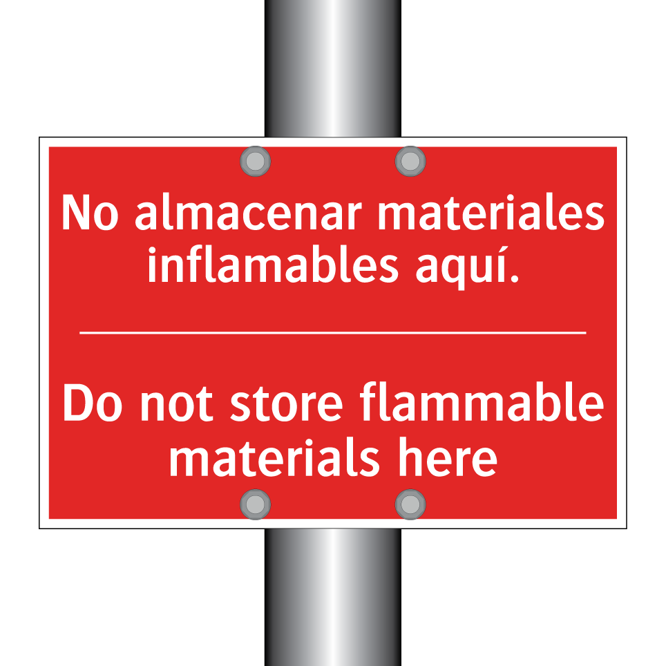No almacenar materiales /.../ - Do not store flammable /.../