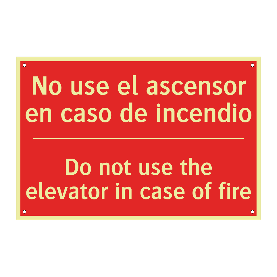 No use el ascensor en caso de /.../ - Do not use the elevator in /.../