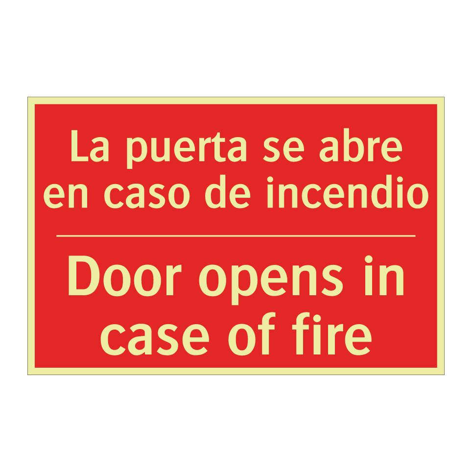 La puerta se abre en caso de /.../ - Door opens in case of fire