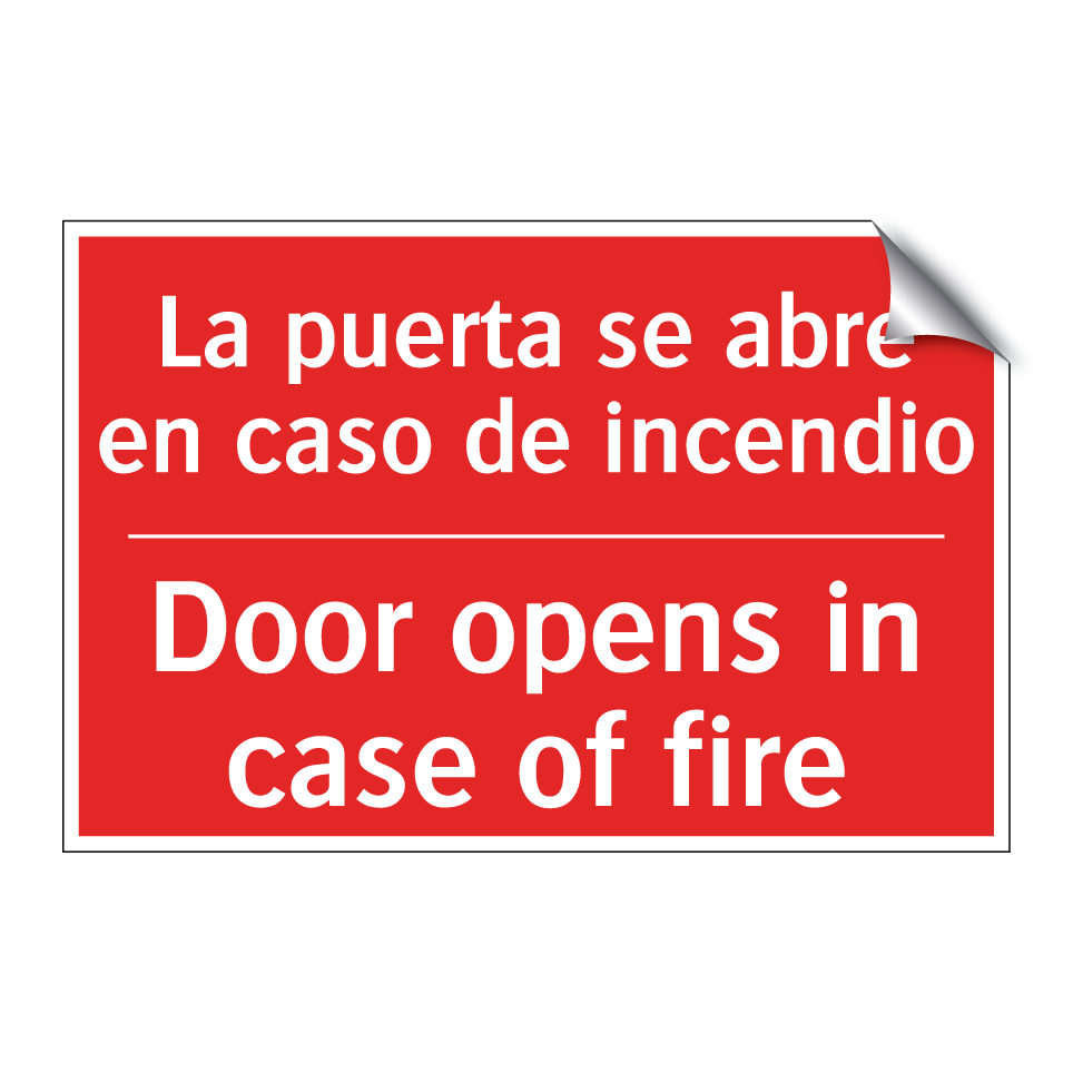 La puerta se abre en caso de /.../ - Door opens in case of fire